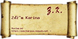 Zám Karina névjegykártya